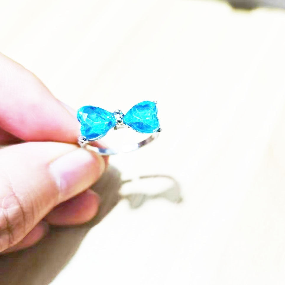 Diamond Bow Open Ring Female Niche High-end Adjustable