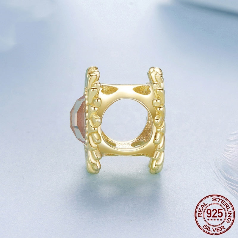 S925 Sterling Silver Gold-plated Sunflower Beads