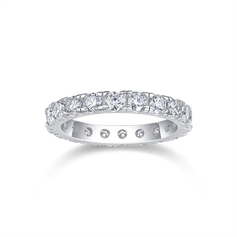 Spring Breeze For Ten Miles - A Wedding Ring Set With 0.1-carat Top-quality Moissanite S925 Silver And Platinum-plated Diamond Can Be Inspected With A Diamond Pen