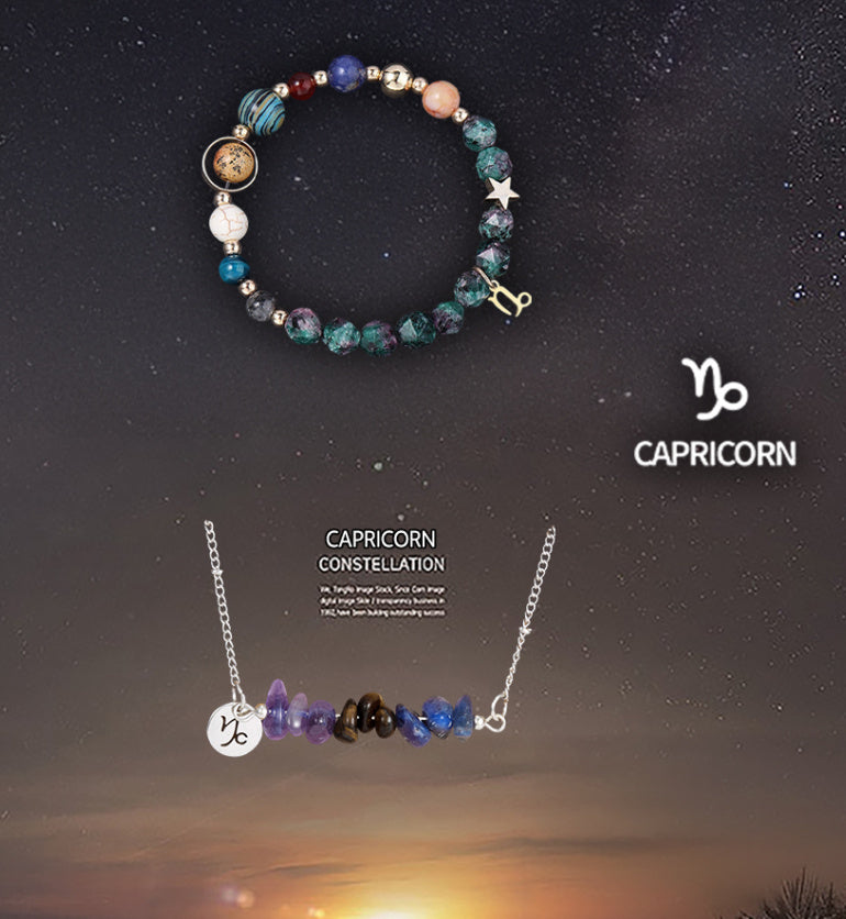 Natural Stone Necklace Set For The 12 Zodiac Signs