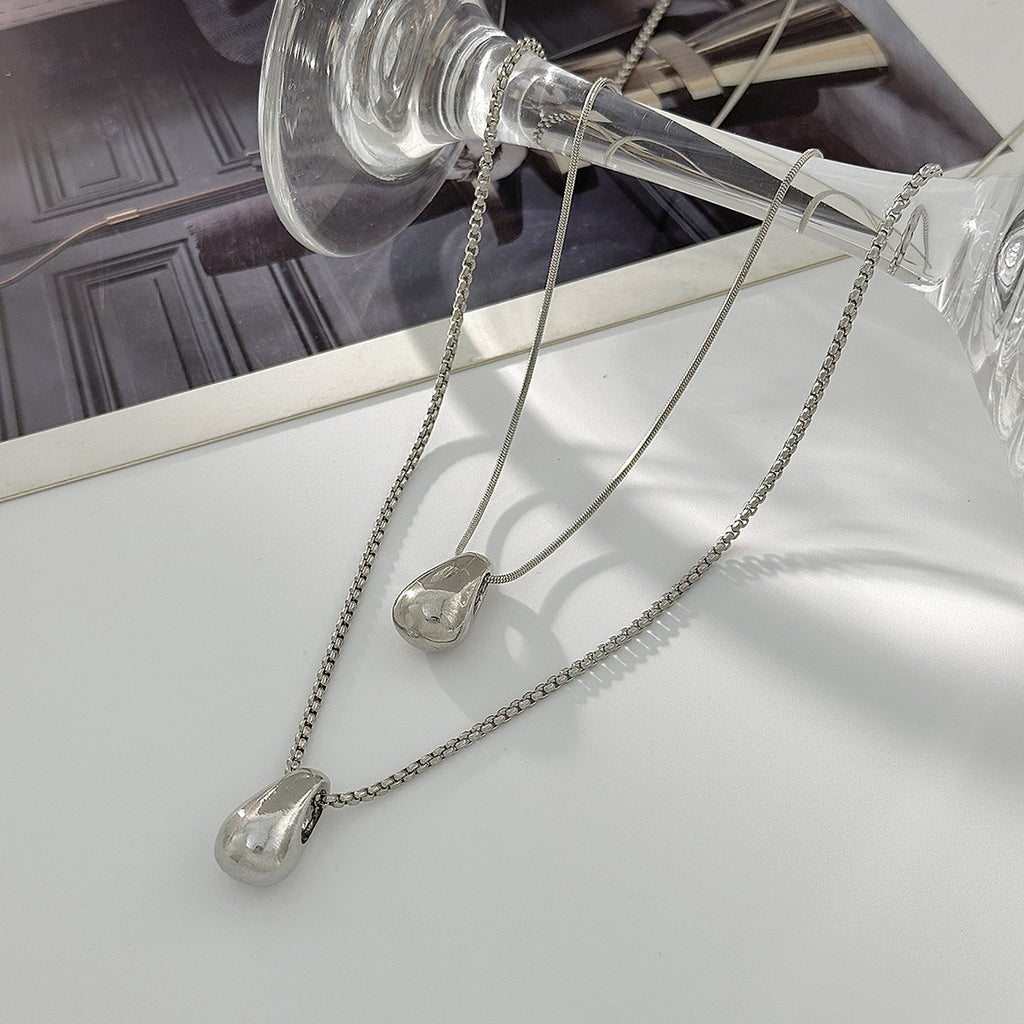Female Versatile Simple Water Drop Pendant Necklace