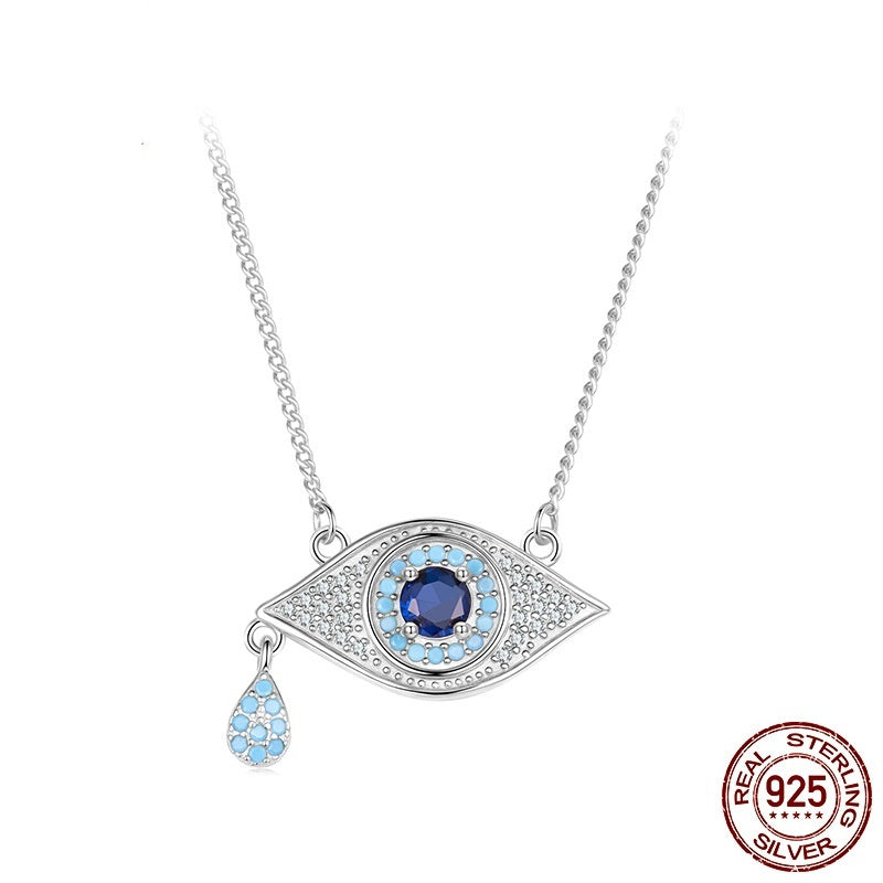 Fashion S925 Sterling Silver Devil's Eye Necklace