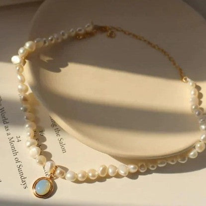 All-match Irregular Baroque Pearl Beaded Light Luxury High-grade Clavicle Chain