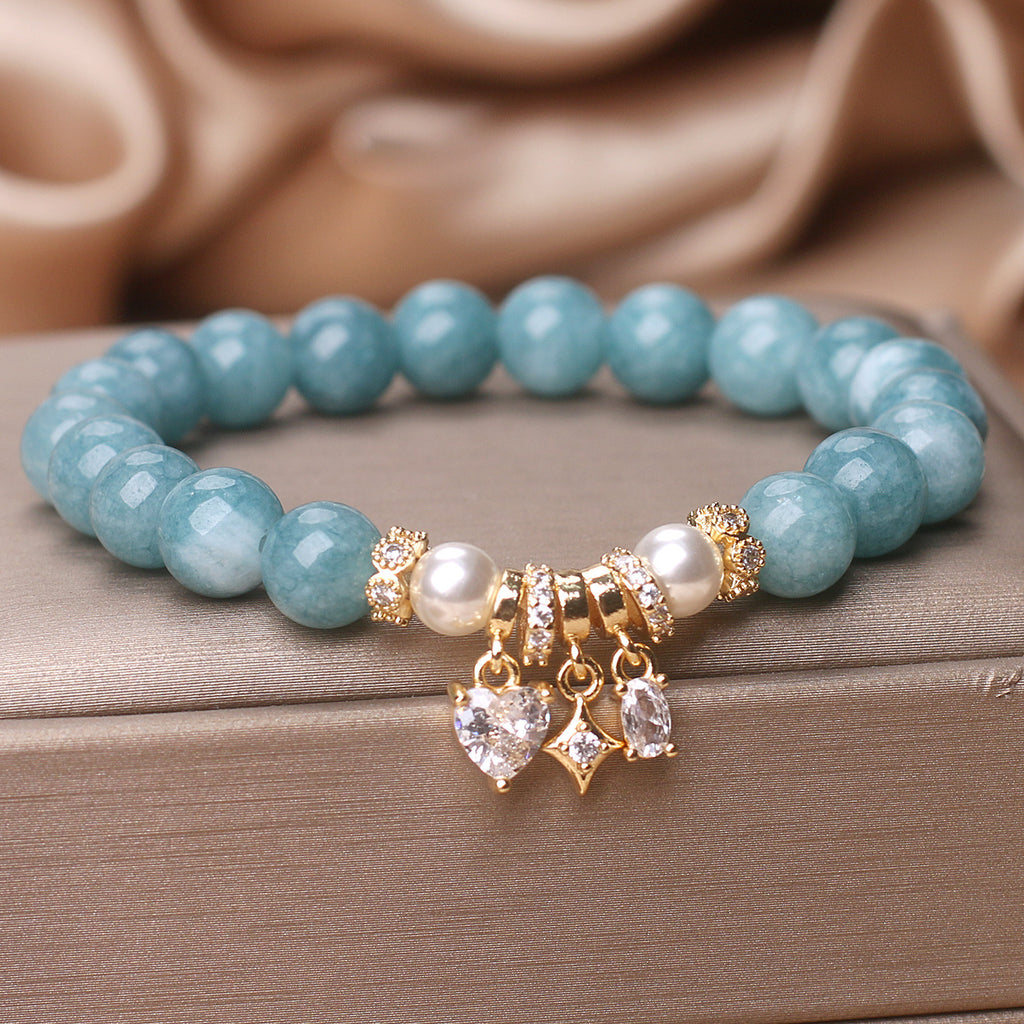 Blue Water Jade Bracelet For Women Light Luxury Minority High-grade