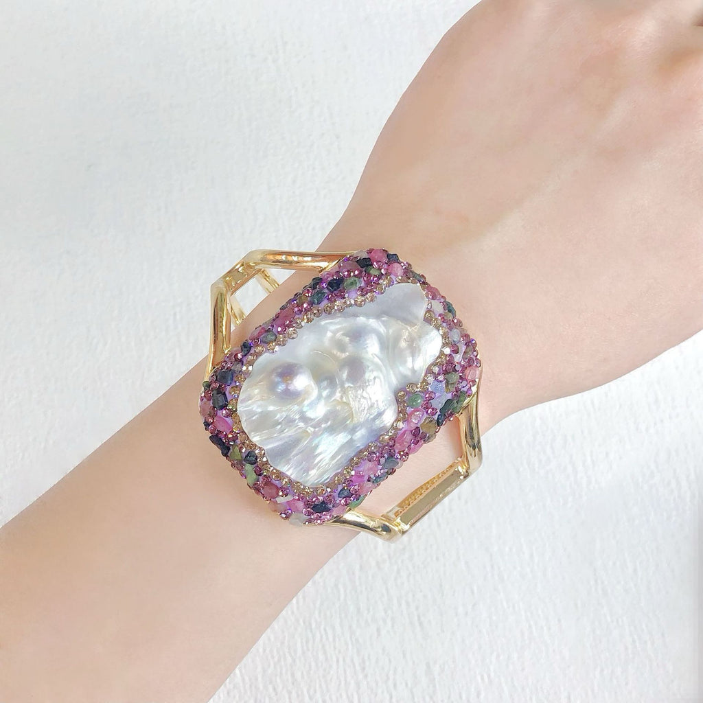 Natural Baroque Pearl Purple Bracelet