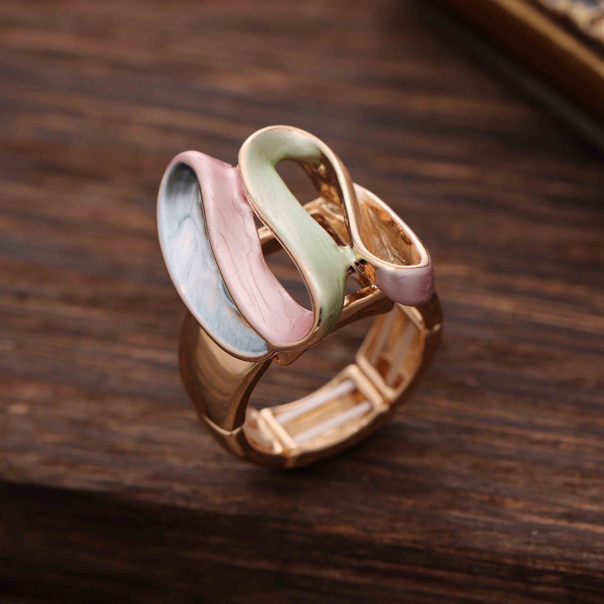 Female Simplicity Enamel Irregular Line Alloy Ring