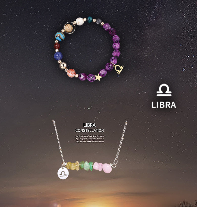 Natural Stone Necklace Set For The 12 Zodiac Signs