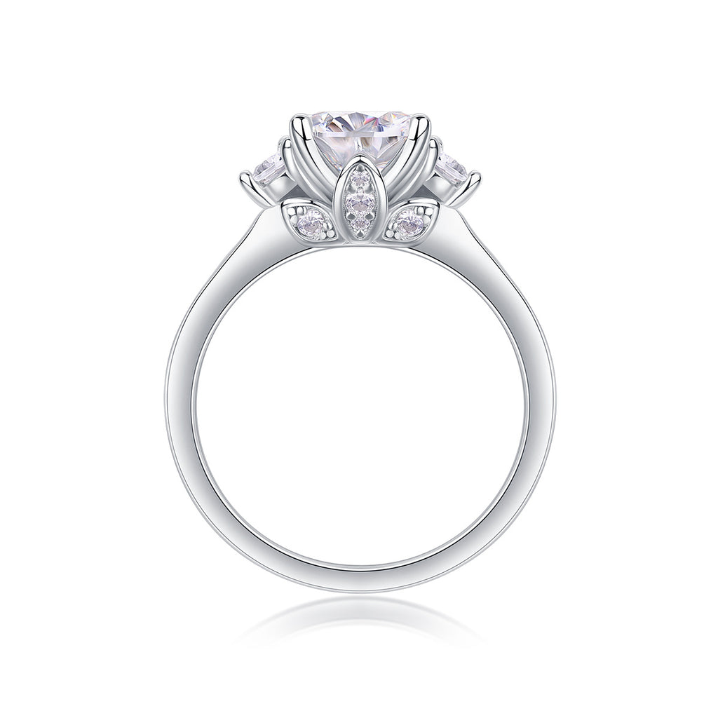 Starry Night Brilliance - A Wedding Ring Set With 2-carat Top-quality Moissanite S925 Silver And Gold-plated Diamond Can Be Tested With A Diamond Pen