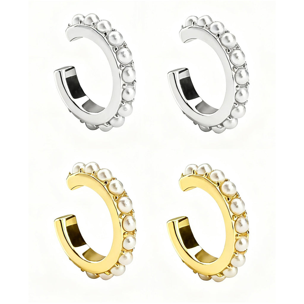 Sterling Silver 18K Electroplating Artistic Sense Pearl Ear Clip