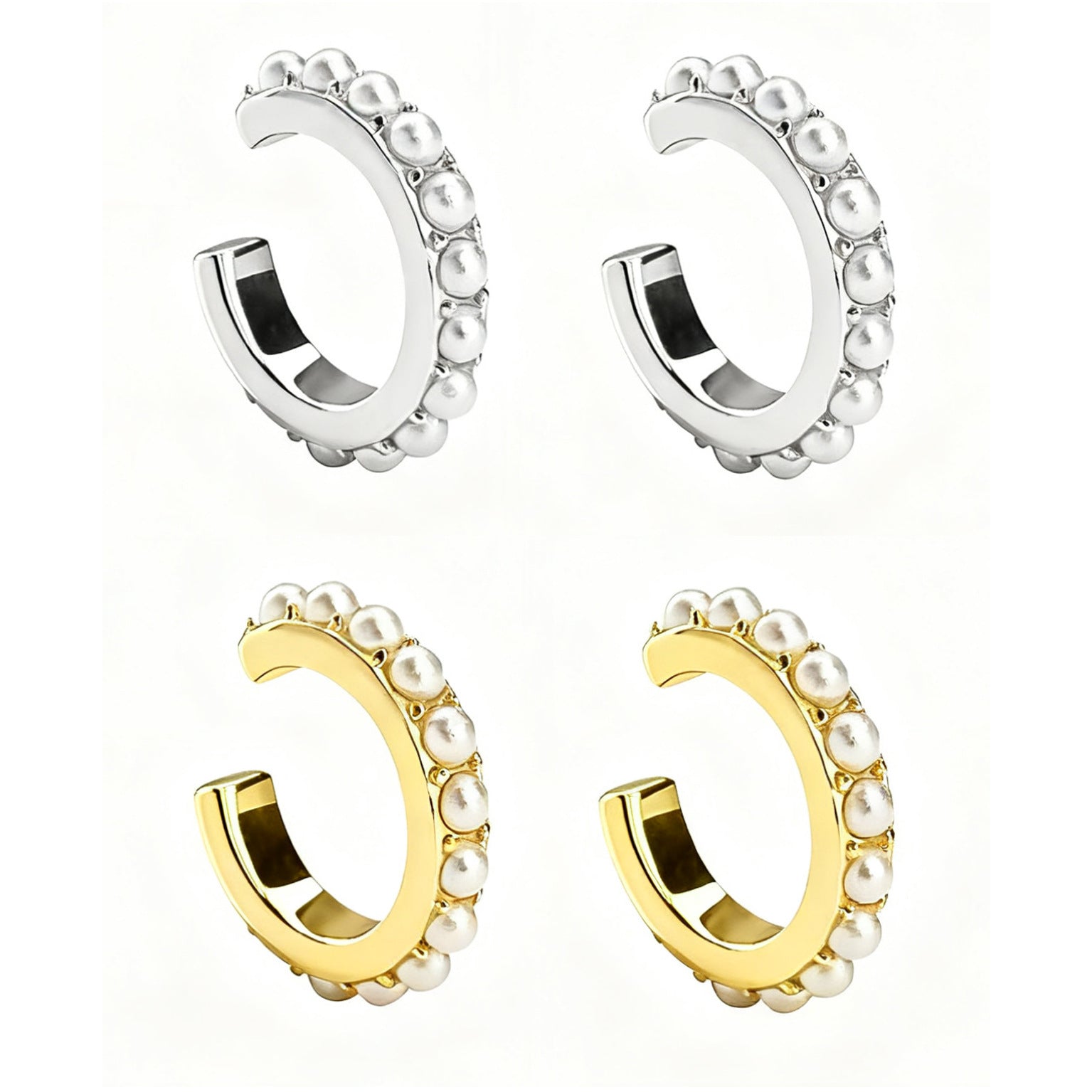 Sterling Silver 18K Electroplating Artistic Sense Pearl Ear Clip