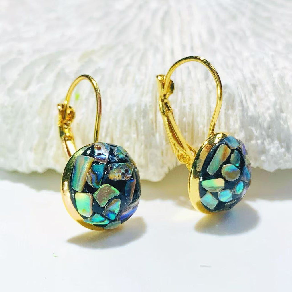 Ancient Lacquerware Mother-of-pearl Earrings For Women