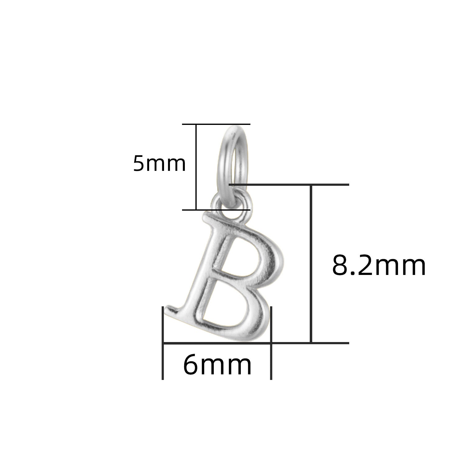 S925 Sterling Silver Minimalist Niche 26 Letter Smooth Pendant