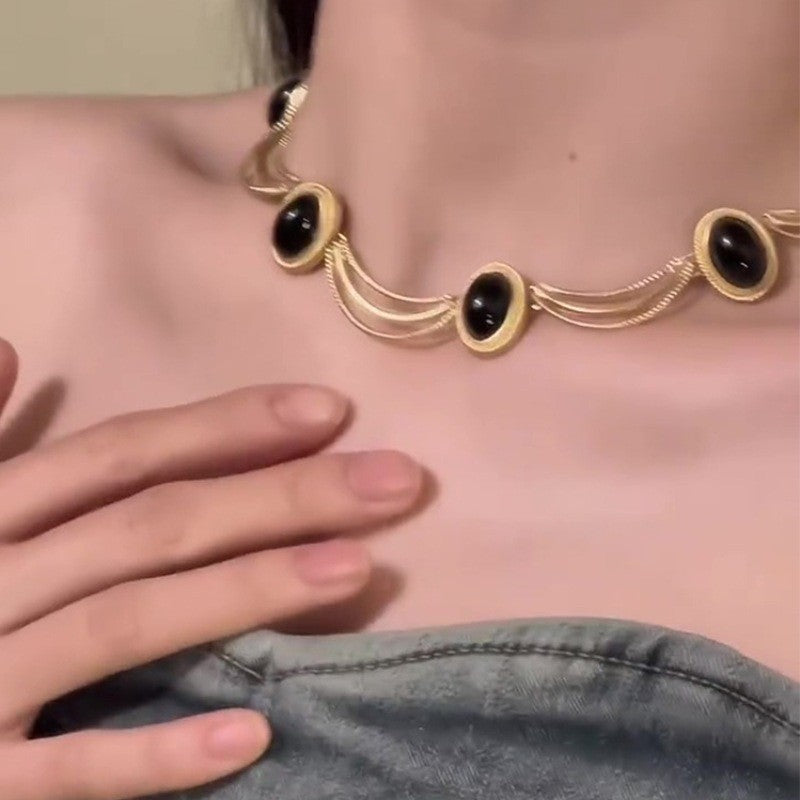 Women's Heavy Industry Advanced Sense Necklace Earrings