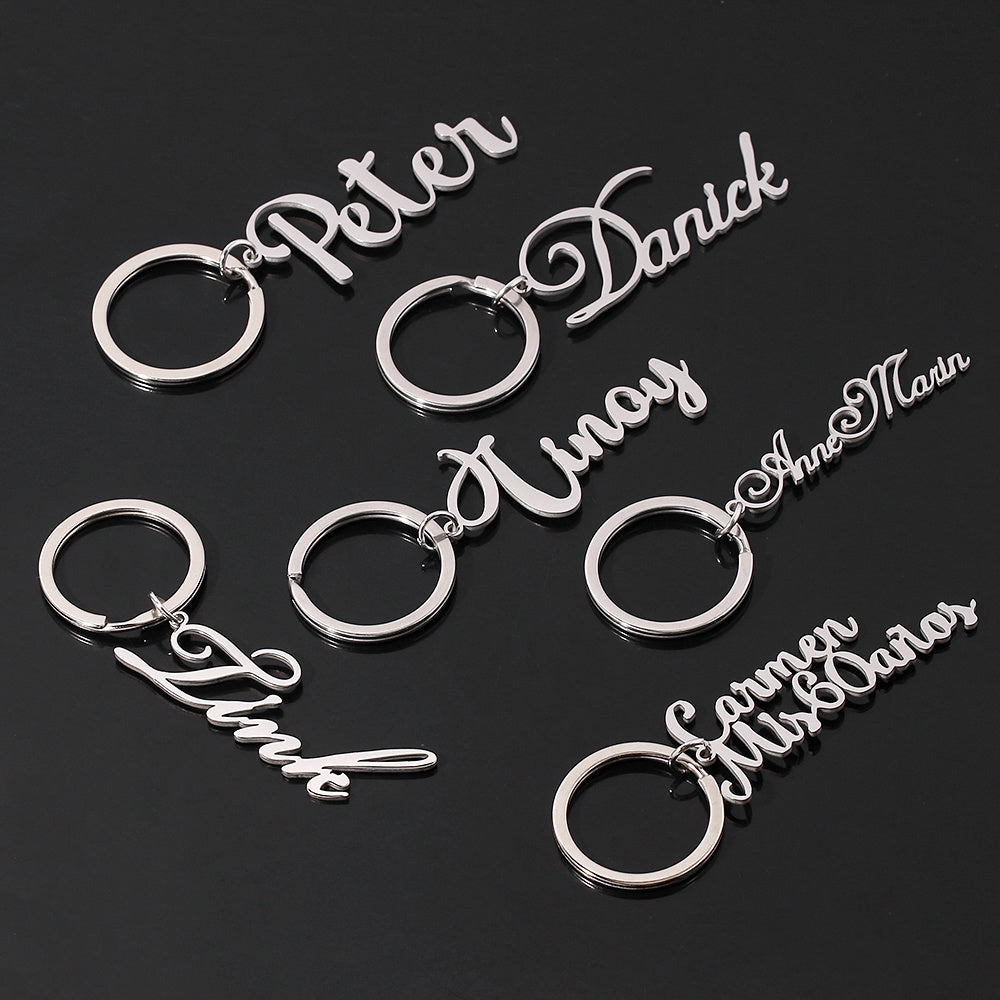 Private Custom Lettering 304 Stainless Steel Name Letter Clavicle Key Female Pendant Customized