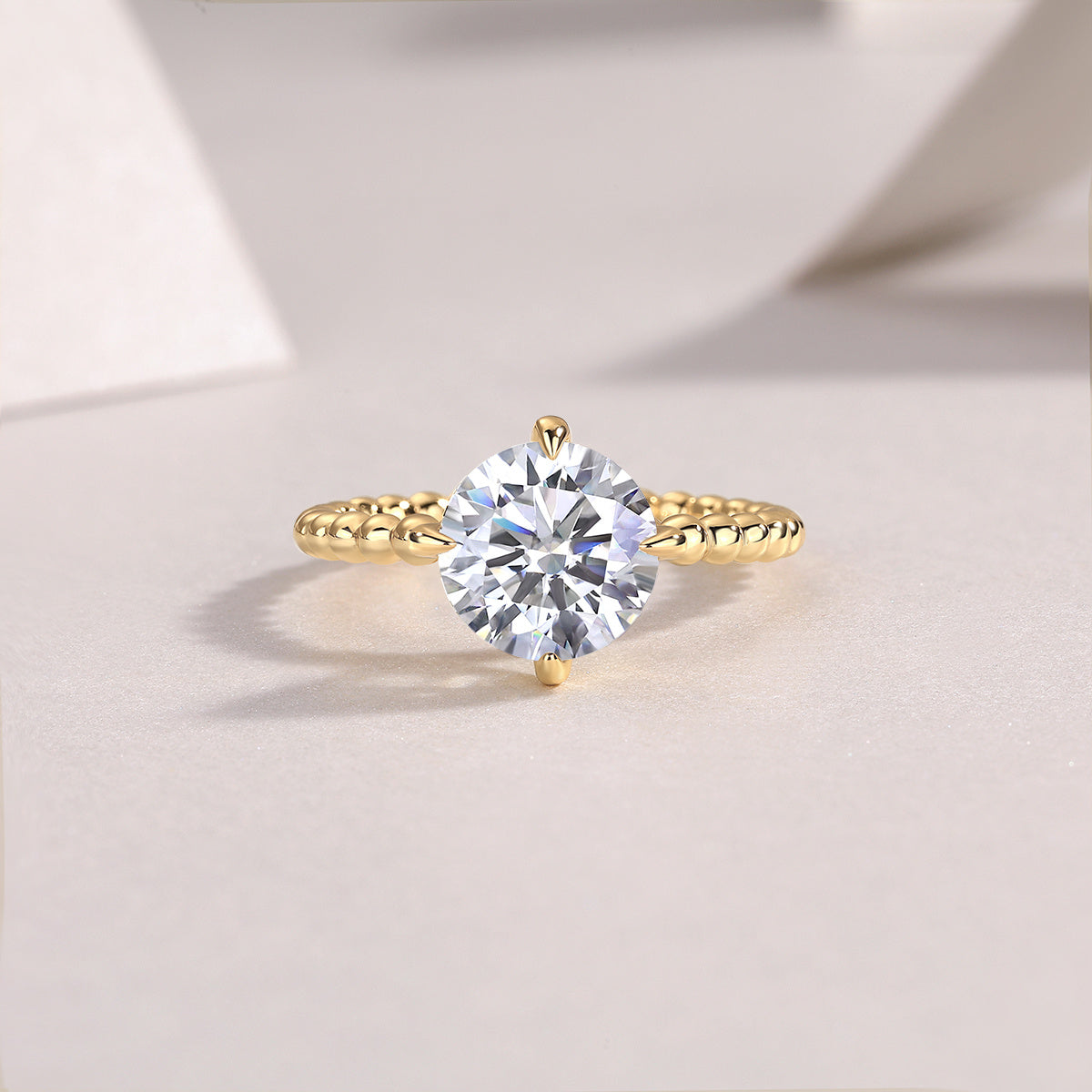 Forget-me-not - A Wedding Ring Set With 3-carat Top-quality Moissanite S925 Silver And Gold-plated Diamond. The Ring Can Be Inspected With A Diamond Pen