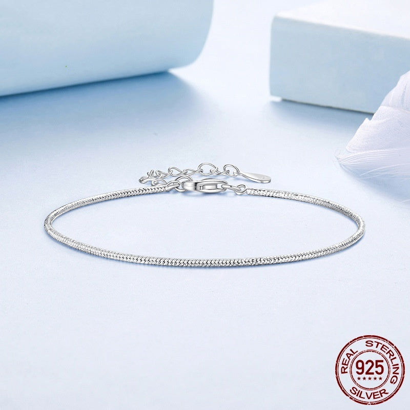 S925 Sterling Silver Snake Bones Chain Bracelet