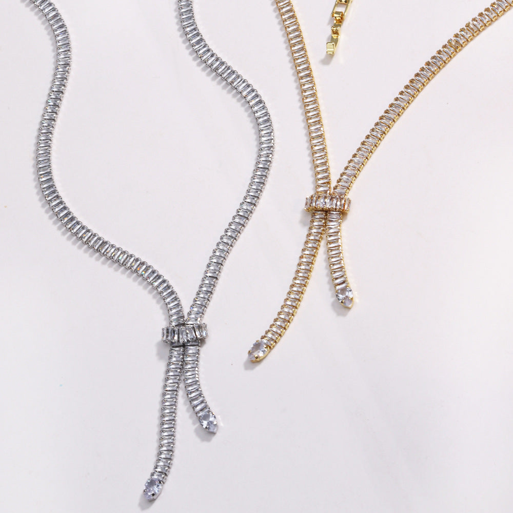 Zircon Fringe Necklace Fashionable Clavicle Chain