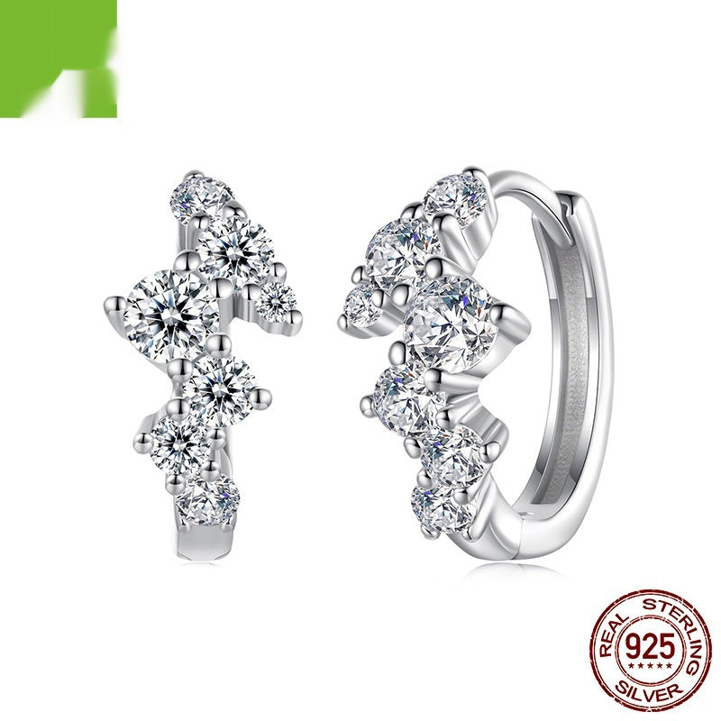 Exquisite Flash Zircon Earrings Women's Light Luxury All-matching