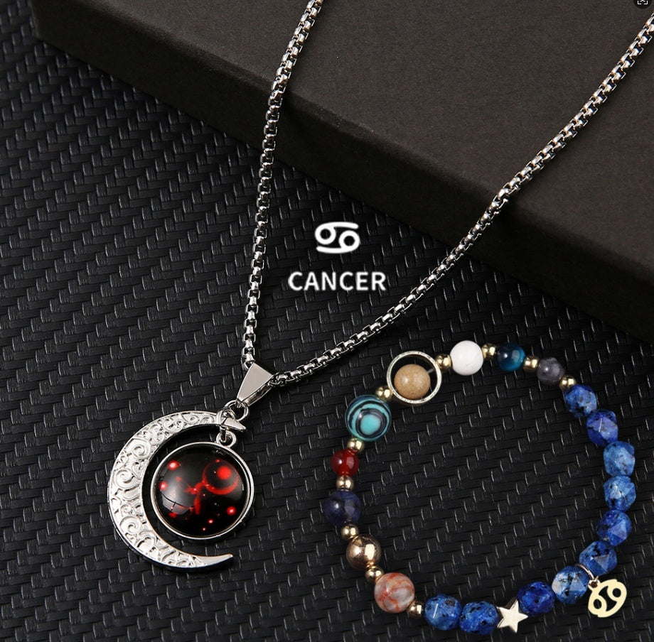 Natural Stone Necklace Set For The 12 Zodiac Signs