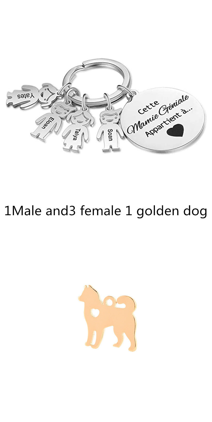 Custom Key Ring Key Accessories Pet Dog Stainless Steel Puppy Hollow Peach Heart Pendant