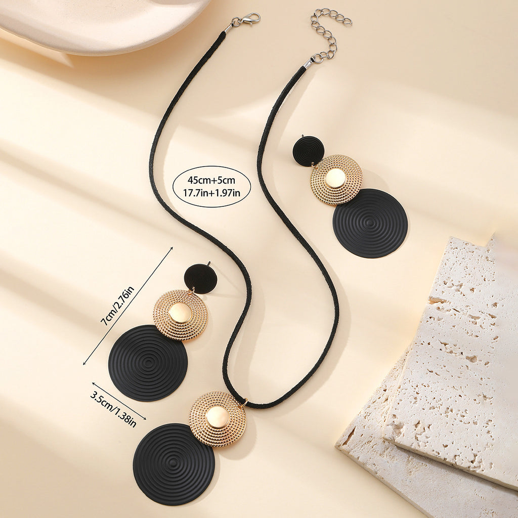 Simple Retro Metal Circle Color Matching Mosquito Coil Geometric Earrings For Women