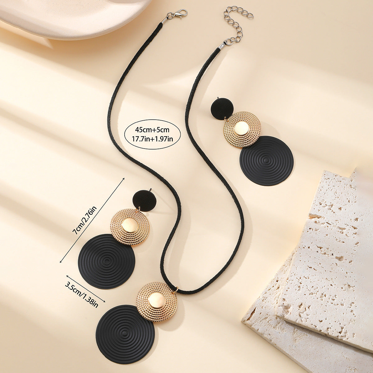 Simple Retro Metal Circle Color Matching Mosquito Coil Geometric Earrings For Women