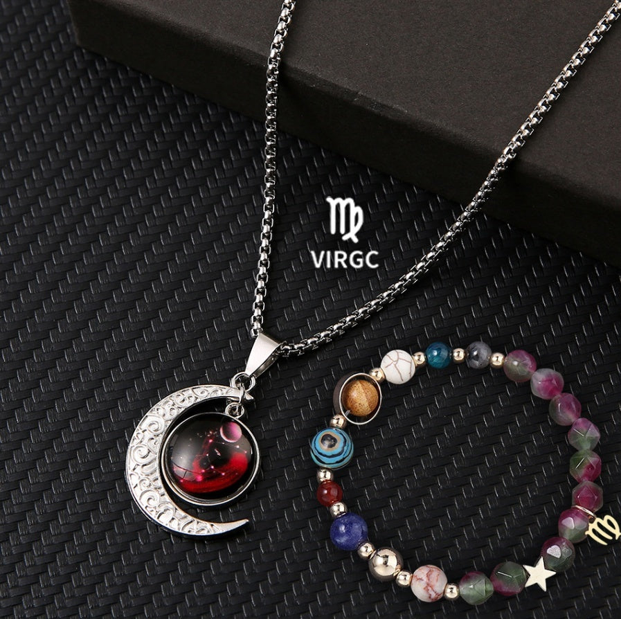 Natural Stone Necklace Set For The 12 Zodiac Signs