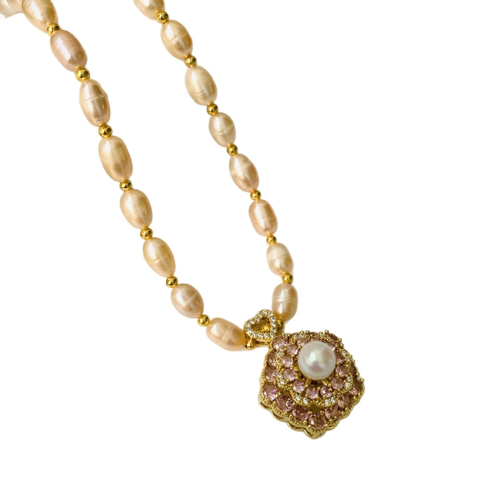 Transfer Bead Natural Freshwater Pearl Necklace