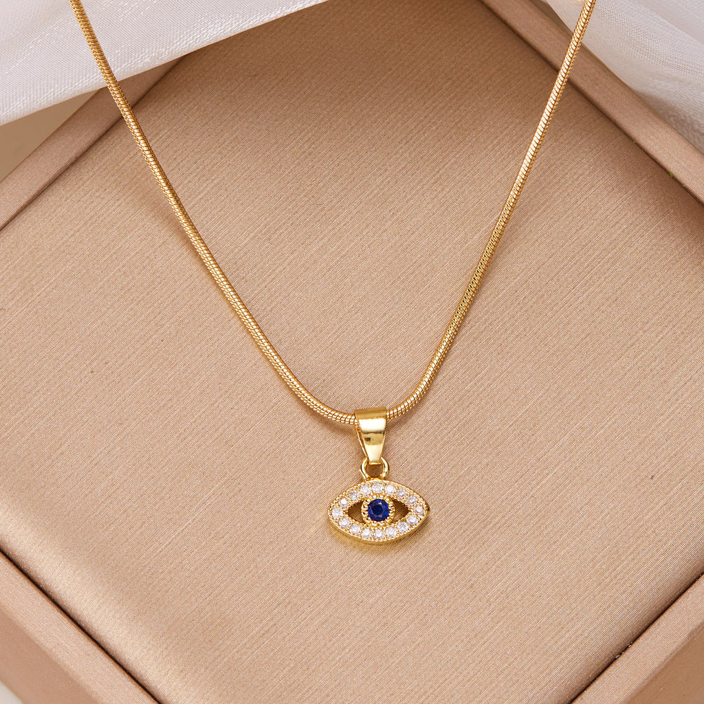 Blue Eyes Fashion Diamond Devil's Eye Necklace