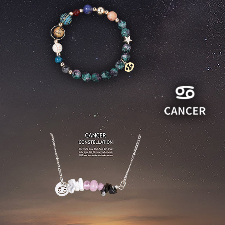 Natural Stone Necklace Set For The 12 Zodiac Signs