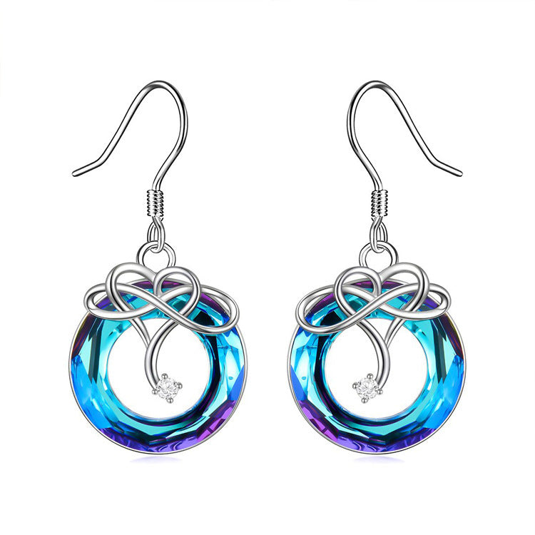 Infinite Love Crystal Necklace And Earrings Suite