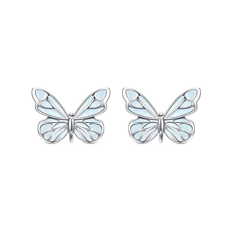 Sterling Silver Luminous Butterfly Bracelet Necklace Earrings Luminous