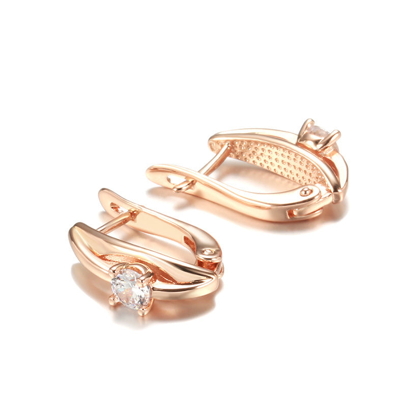 Simple Graceful Rose Gold Earrings Fashion Temperament