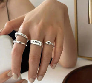 Korean-style Niche Design 925 Sterling Silver Minimalist Ring For Women