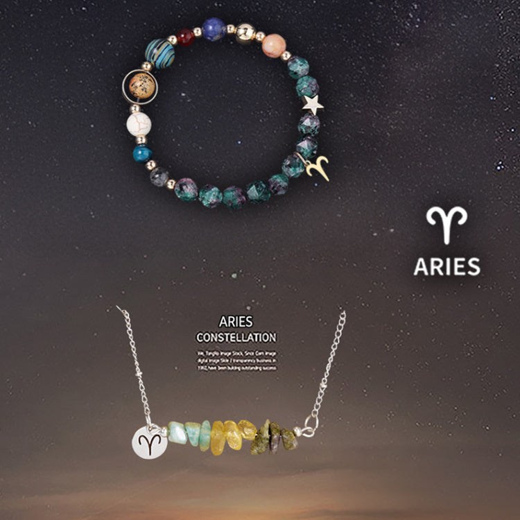 Natural Stone Necklace Set For The 12 Zodiac Signs