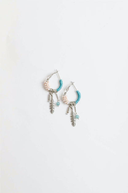 Dainty Feather Hoop Earrings🩵