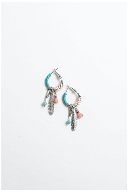 Dainty Feather Hoop Earrings🩵