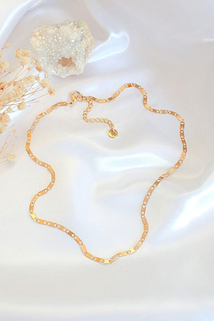 24 Karat Flat Link Chain Choker