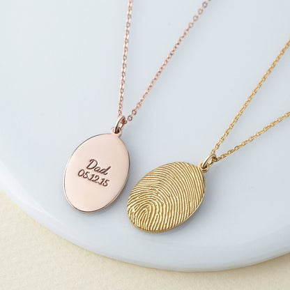Actual Fingerprint Necklace Memorial Thumbprint Jewelry