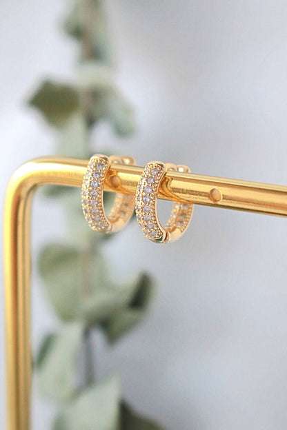 24 Karats Cubic Zirconia Hoops