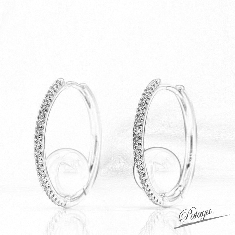 Pearl Trendy Champagne Gold Inlaid Zircon Earrings