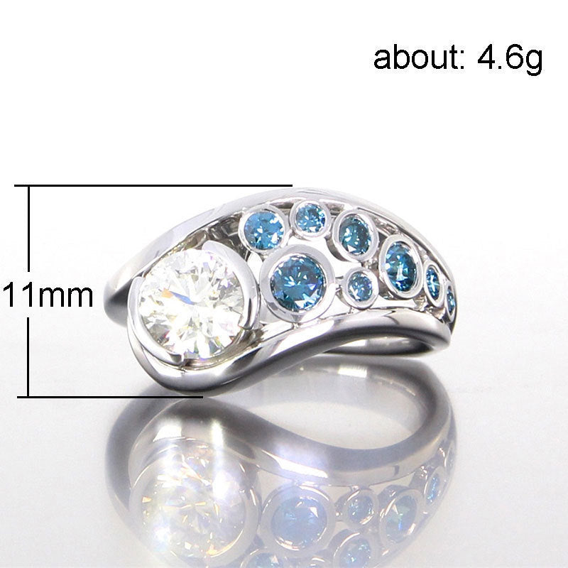 Exquisite Geometric Pattern Hollow Diamond-inlaid Women's Simple Elegant Ring