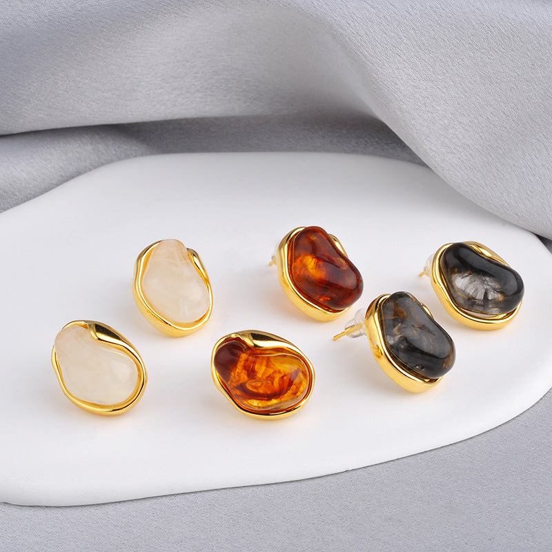 Vintage Amber Earrings Niche Earrings For Women