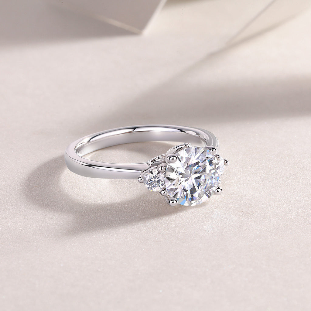 Starry Night Brilliance - A Wedding Ring Set With 2-carat Top-quality Moissanite S925 Silver And Gold-plated Diamond Can Be Tested With A Diamond Pen