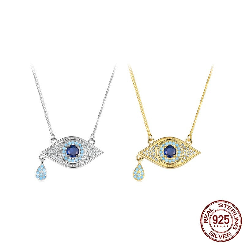 Fashion S925 Sterling Silver Devil's Eye Necklace