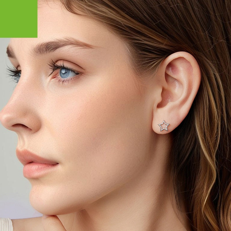 S925 Sterling Silver Star Stud Simple Classic Earrings