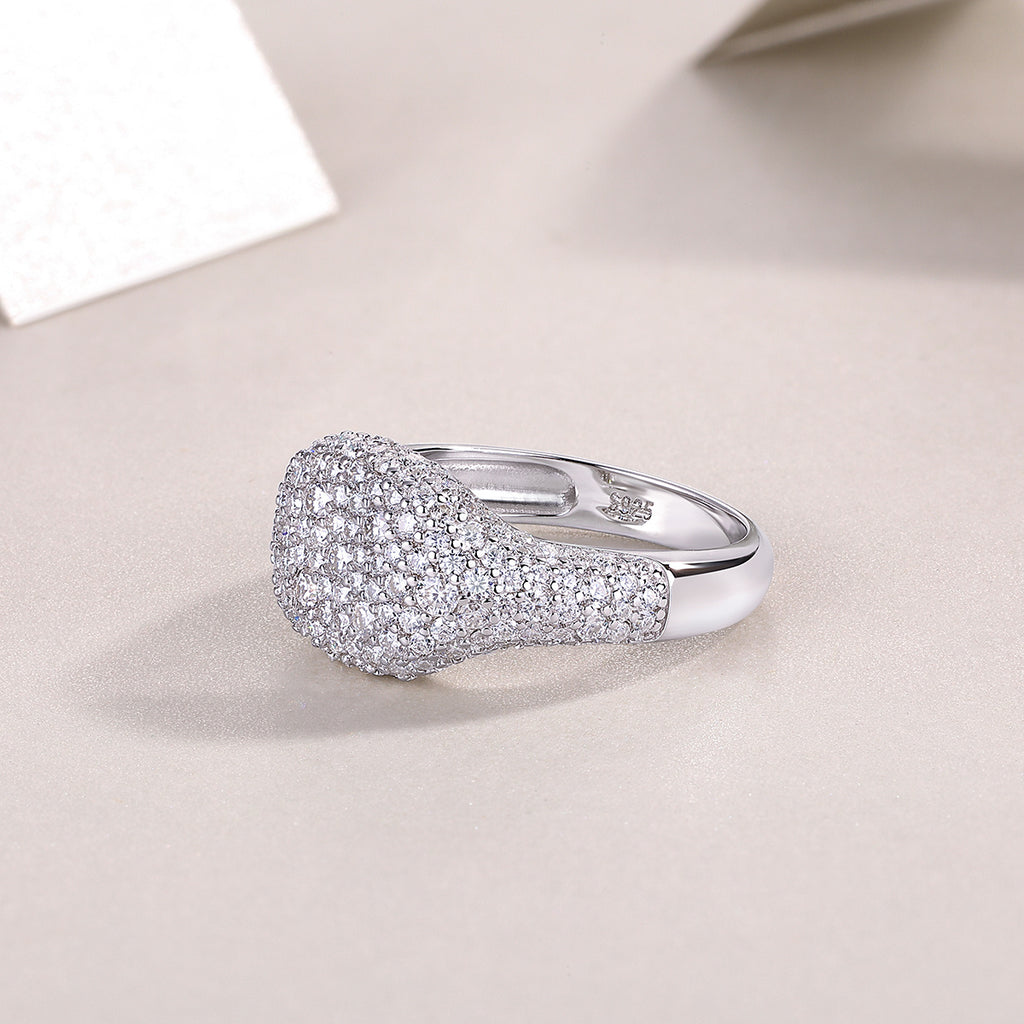 Shining Frenzy - A Wedding Ring Set With Top-quality Moissanite S925 Silver And Platinum-plated Diamond. The Ring Can Be Inspected With A Diamond Pen