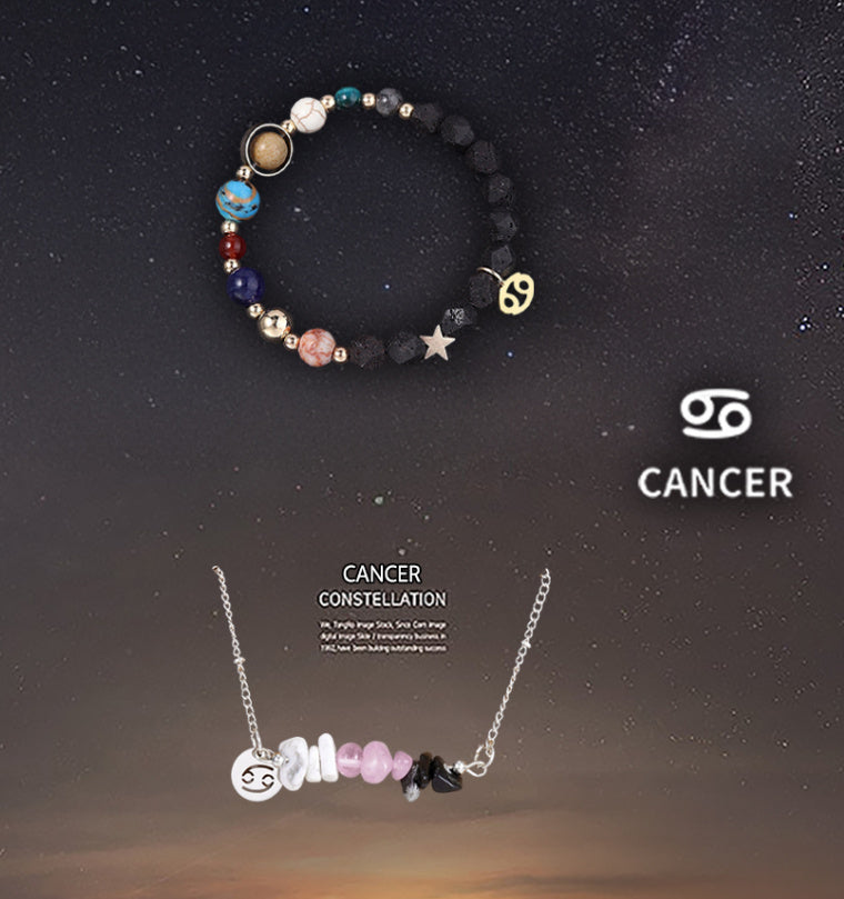 Natural Stone Necklace Set For The 12 Zodiac Signs