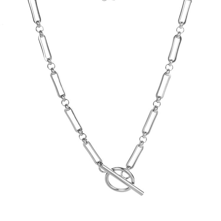 Wear-resistant Non-fading Metal Stainless Steel Necklace, Bracelet Set