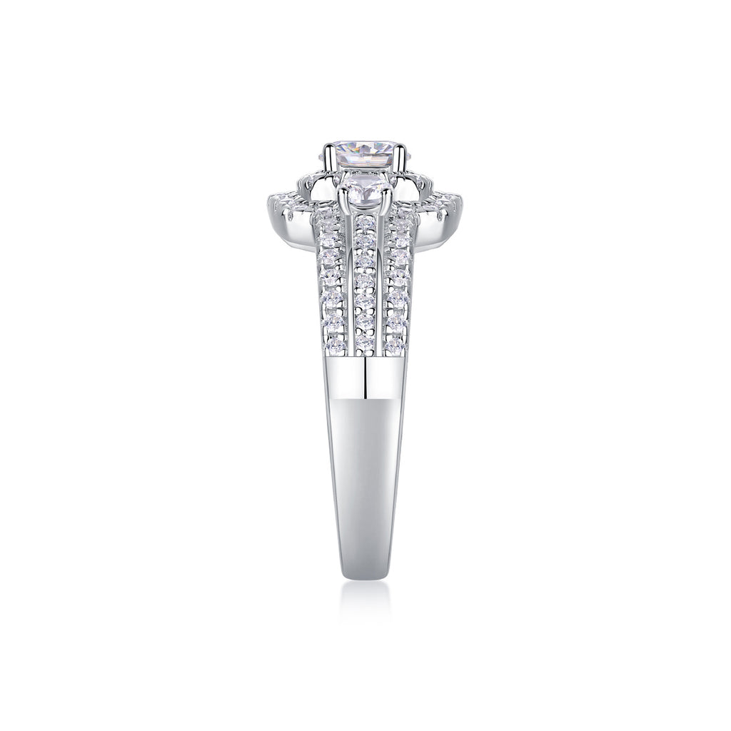 Afternoon Gobi - A Wedding Ring Set With 0.5-carat Top-quality Moissanite S925 Silver And Gold-plated Diamond Can Be Inspected With A Diamond Pen